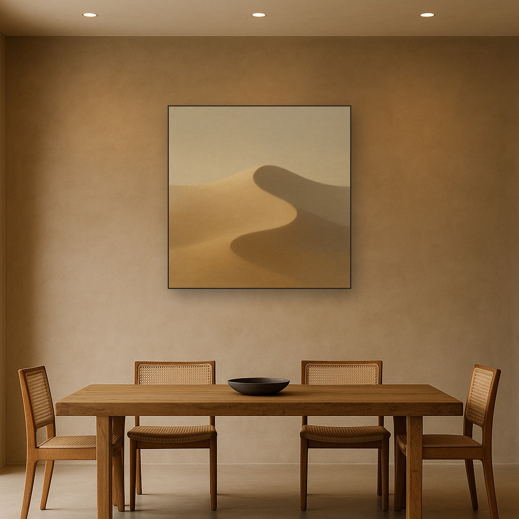 Muted Desert Dune Geometry No. 8 - Modern Fine Art Oil Painting - View 4