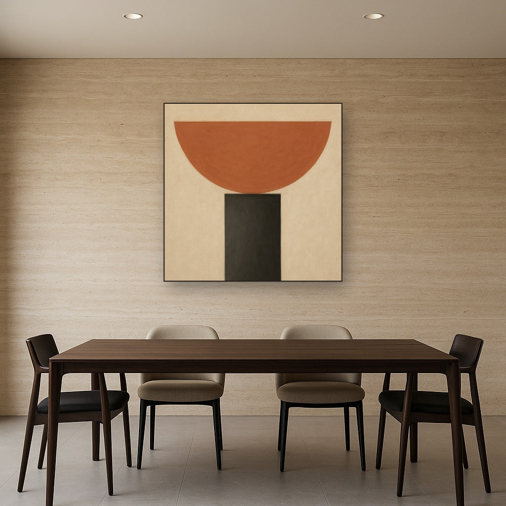 Semicircle Horizon & Minimalist Pillar No. 5 Oil Painting - View 4