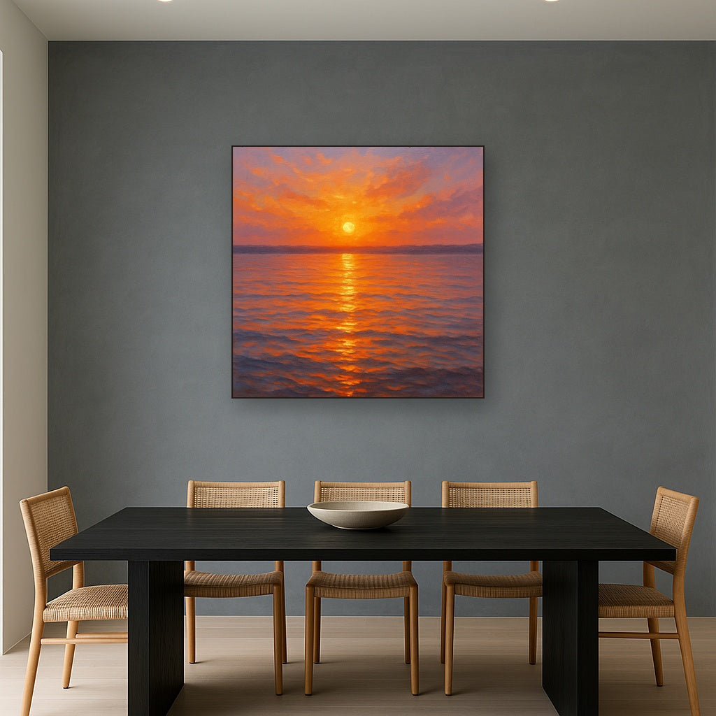 Sunset Glow on Warm Tidal Basin Waters No. 6 Fine Art Oil Painting - View 4