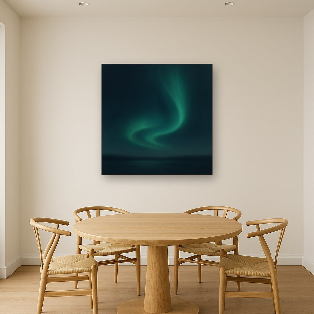 Aurora Borealis Veil in Deep Midnight Indigo No. 12 Oil Painting - View 4