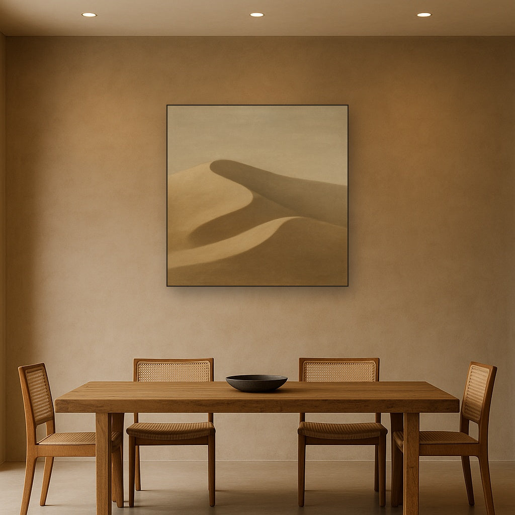Muted Desert Dune Geometry No. 8 - Modern Fine Art Oil Painting - View 4