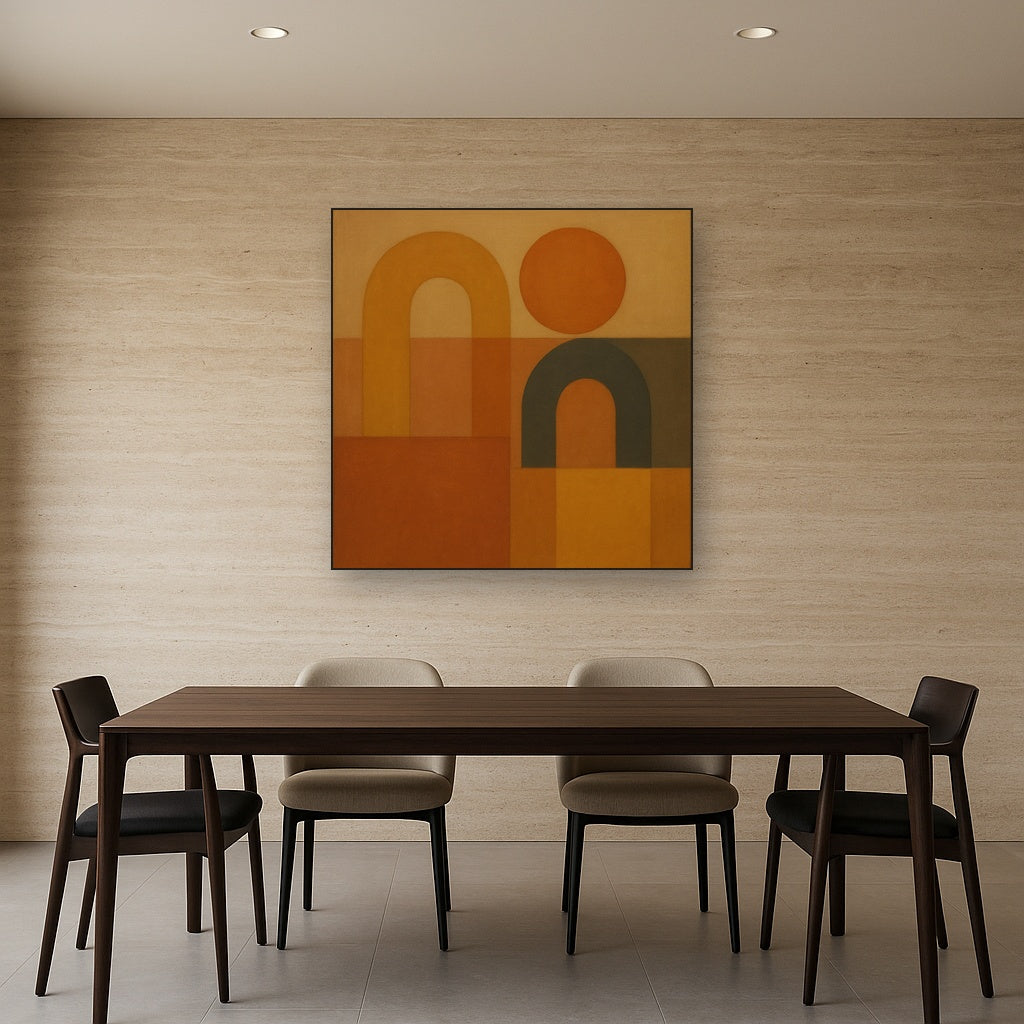 Arch & Circle Equilibrium in Warm Earth Tones No. 24 Oil Painting - View 4
