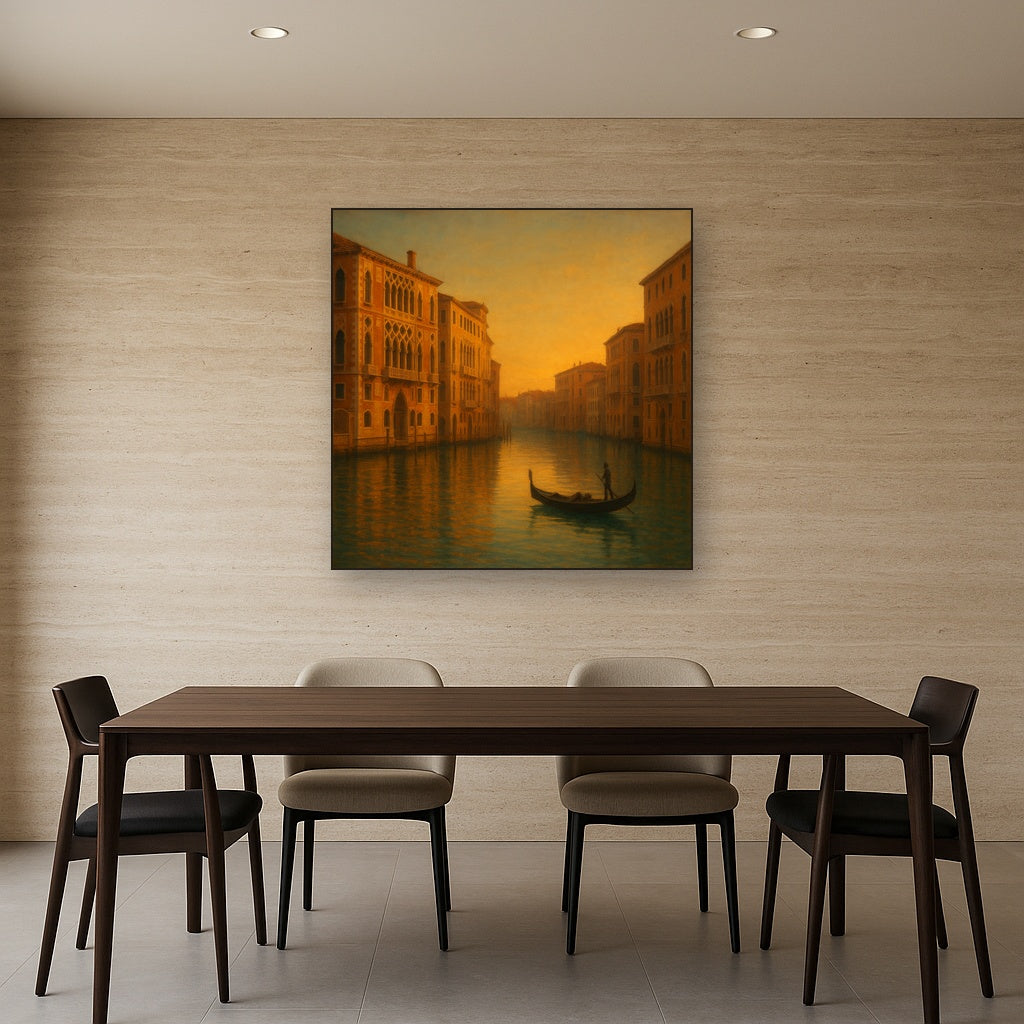Venetian Canal Palaces at Golden Hour No. 30 Oil Painting - View 4