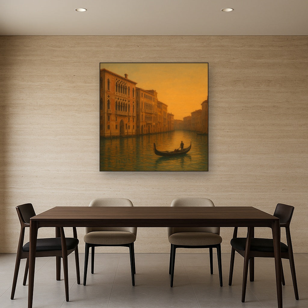 Venetian Canal Palaces at Golden Hour No. 24 Oil Painting - View 4