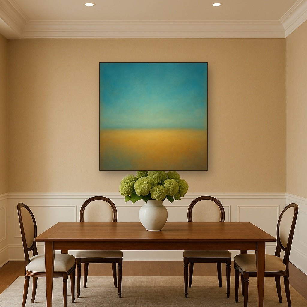 Celestial Azure & Warm Ochre Equilibrium No. 17 Oil Painting - View 4