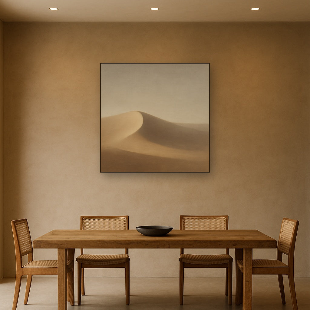Muted Desert Dune Geometry No. 8 - Modern Fine Art Oil Painting - View 4