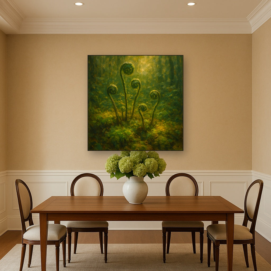 Forest Ferns & Mossy Woodland Herbarium No. 10 Fine Art Oil Painting - View 4