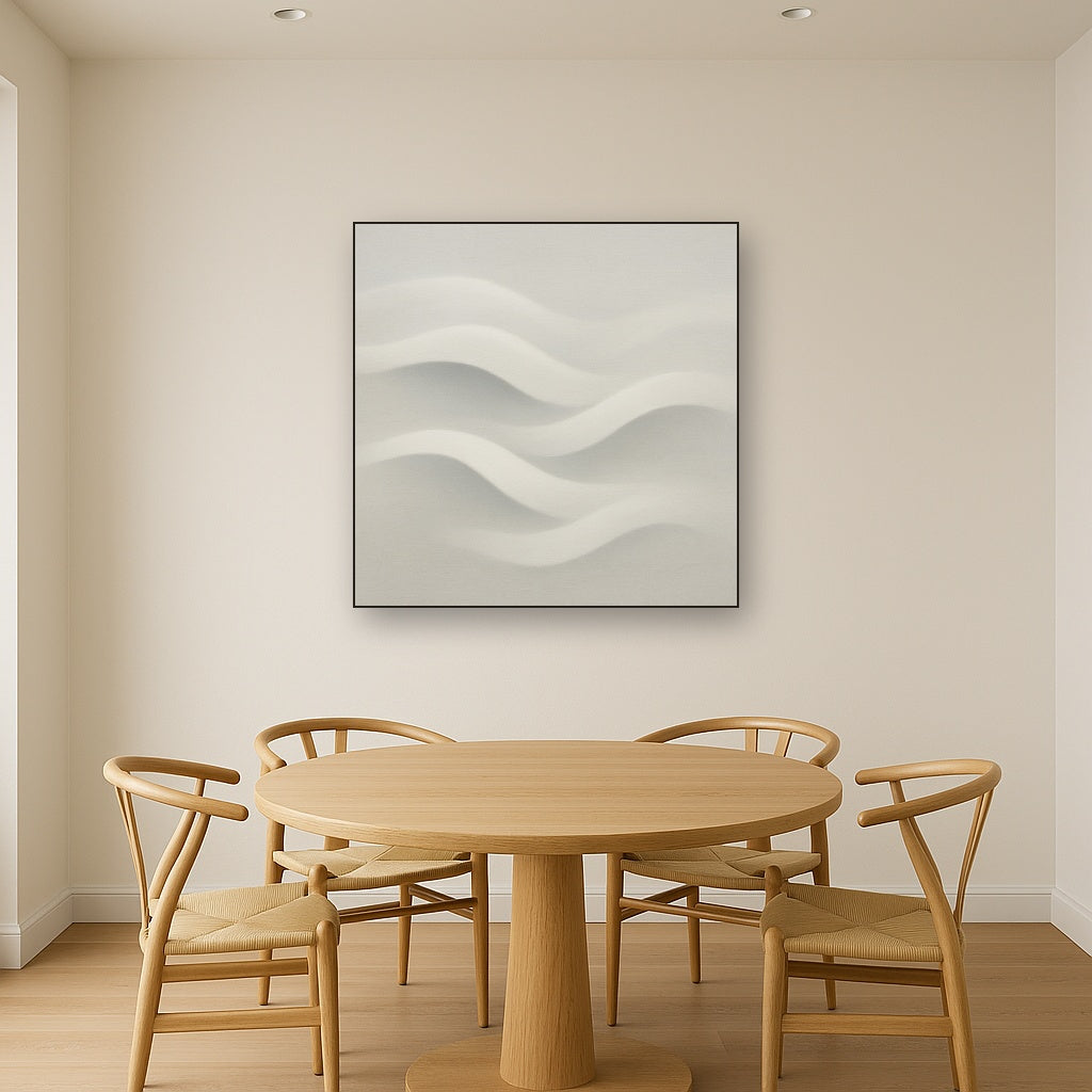 Monochrome Wave Relief No. 2 - Modern Fine Art Oil Painting - View 4
