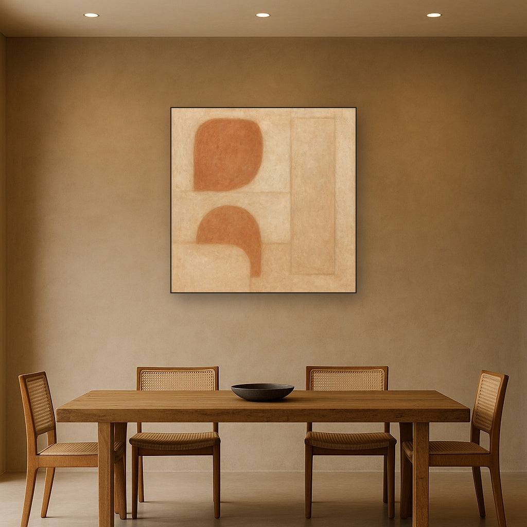 Earthy Terracotta & Weathered Plaster Wash No. 11 Oil Painting - View 4