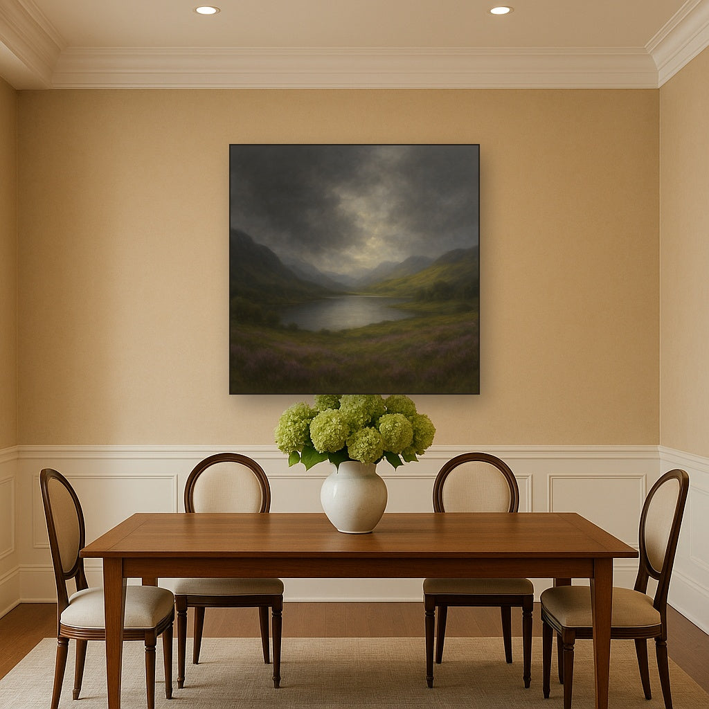 Highland Valley Storm Clearing Oil Painting - View 4