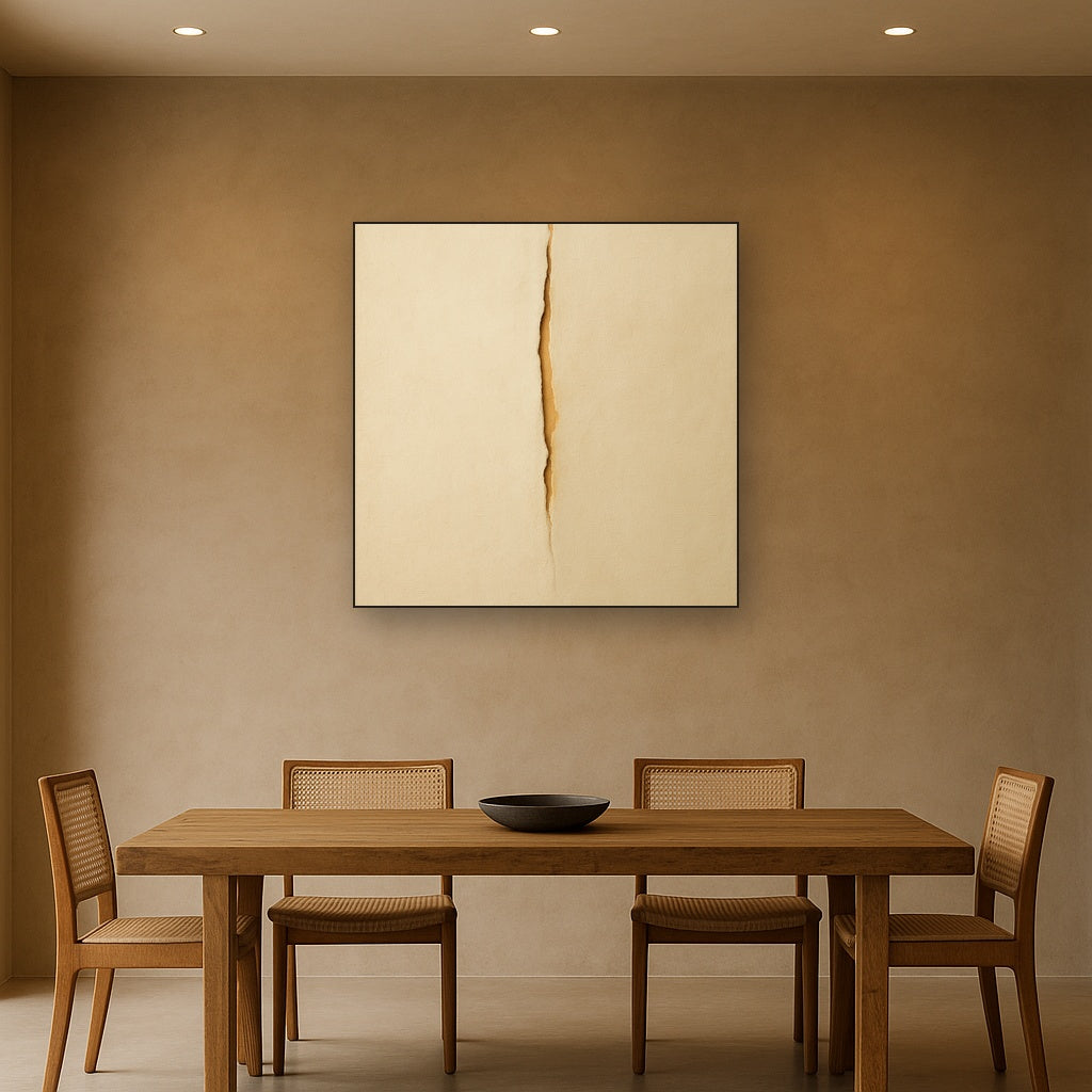 Tactile Stucco & Ochre Rift No. 9 - Modern Fine Art Oil Painting - View 4
