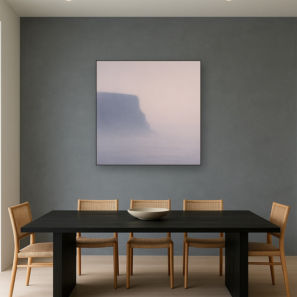 Solitary Headland in Fog No. 9 - Modern Fine Art Oil Painting - View 4