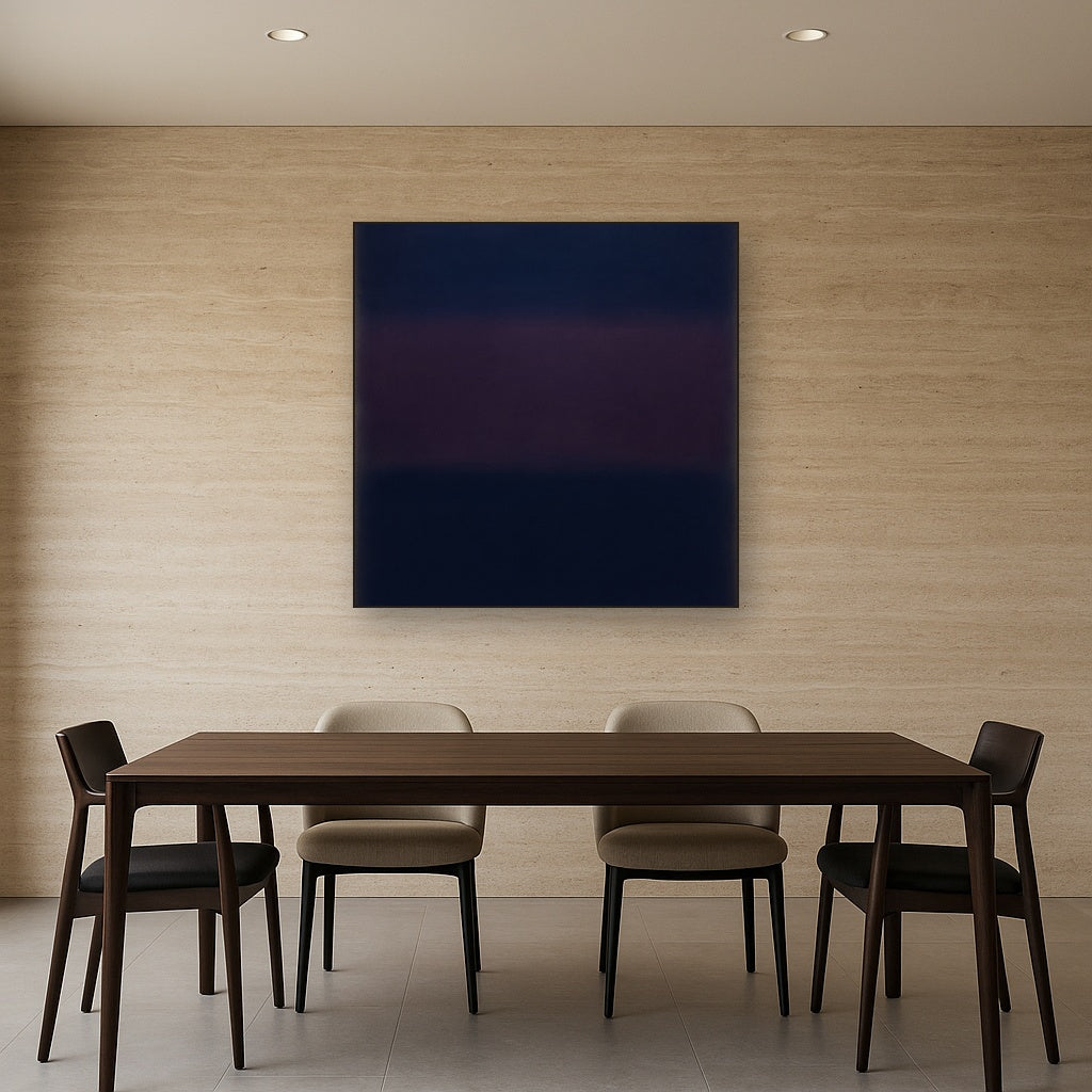 Deep Indigo & Midnight Plum Ambient Field No. 19 Oil Painting - View 4