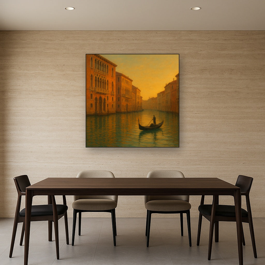 Venetian Canal Palaces at Golden Hour No. 15 Oil Painting - View 4