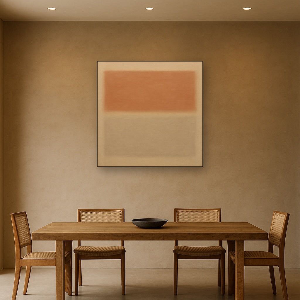 Terracotta & Greige Earth Bands No. 6 - Modern Fine Art Oil Painting - View 4