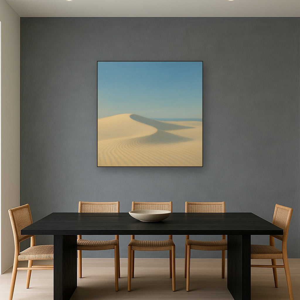 Minimalist Sand Dunes under Expansive Sky No. 8 Fine Art Oil Painting - View 4
