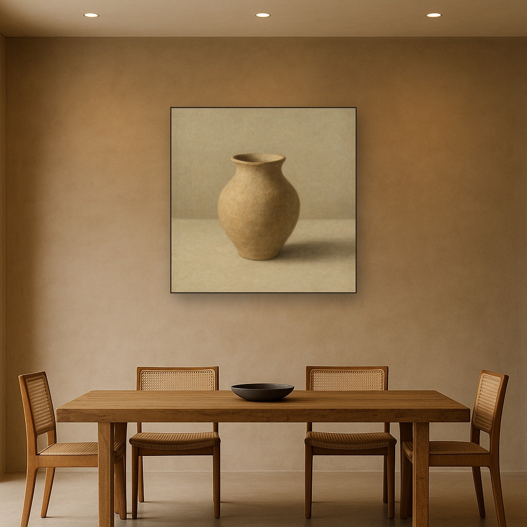 Organic Clay Vessel & Solitary Shadow No. 24 Oil Painting - View 4