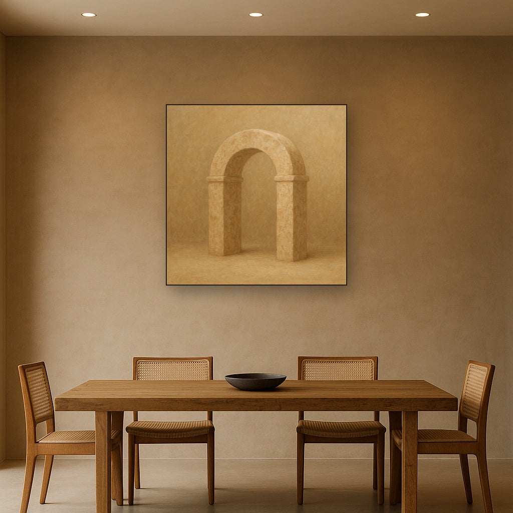 Travertine Stone Arch & Earth Tones No. 10 Oil Painting - View 4