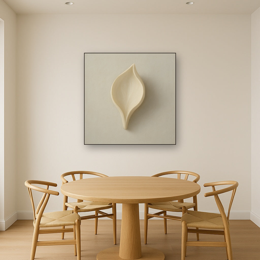 Sculpted Ivory Floral Contour No. 1 - Modern Fine Art Oil Painting - View 4