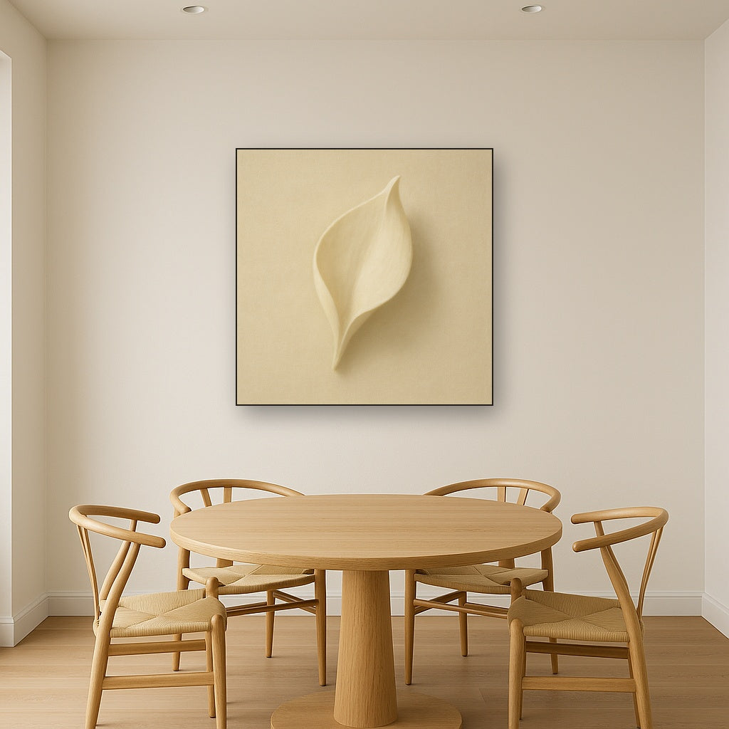 Sculpted Ivory Floral Contour No. 1 - Modern Fine Art Oil Painting - View 4