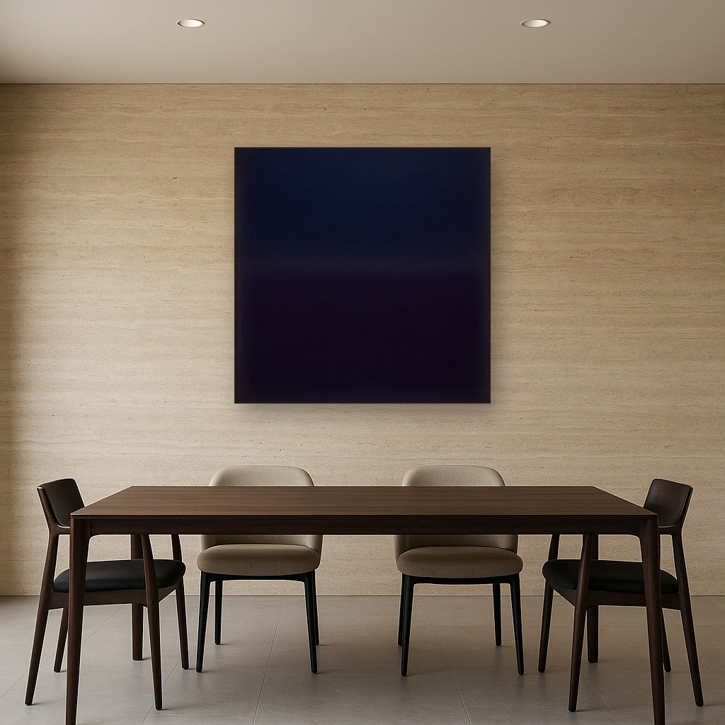 Deep Indigo & Midnight Plum Ambient Field No. 22 Oil Painting - View 4