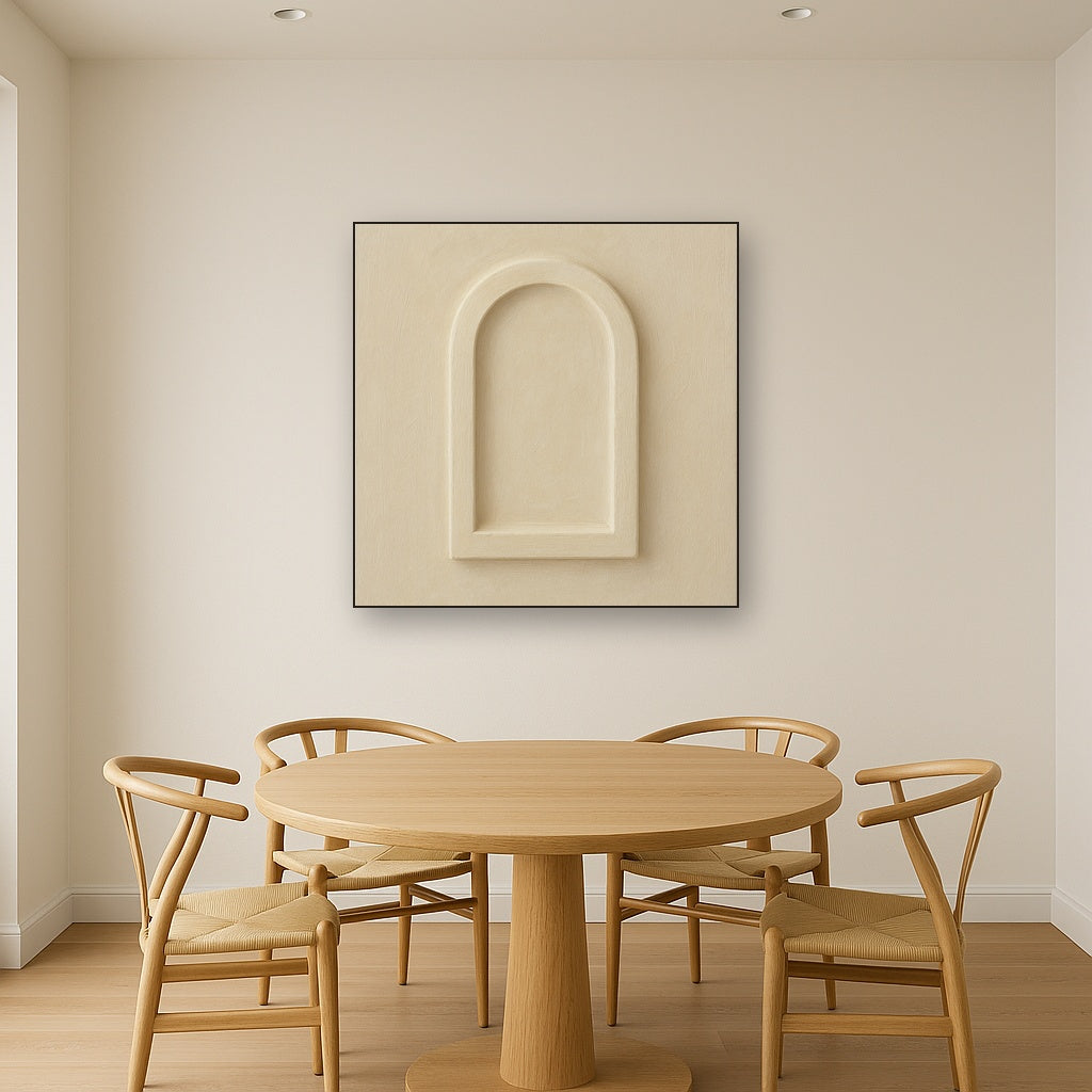 Textured Monolithic Plaster Arch No. 9 - Modern Fine Art Oil Painting - View 4