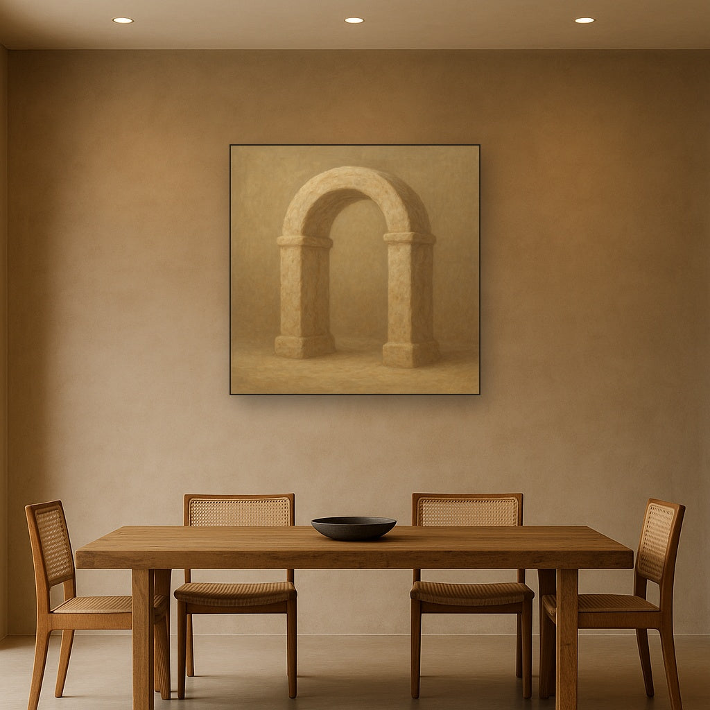 Travertine Stone Arch & Earth Tones No. 26 Oil Painting - View 4