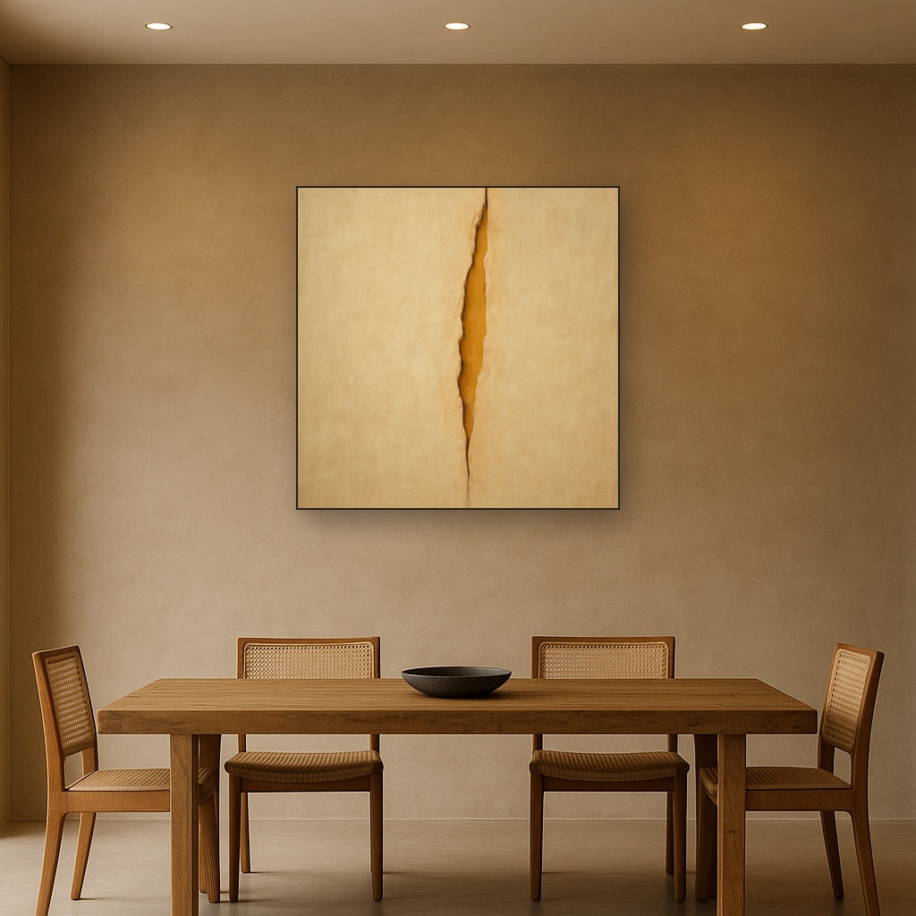 Tactile Stucco & Ochre Rift No. 9 - Modern Fine Art Oil Painting - View 4