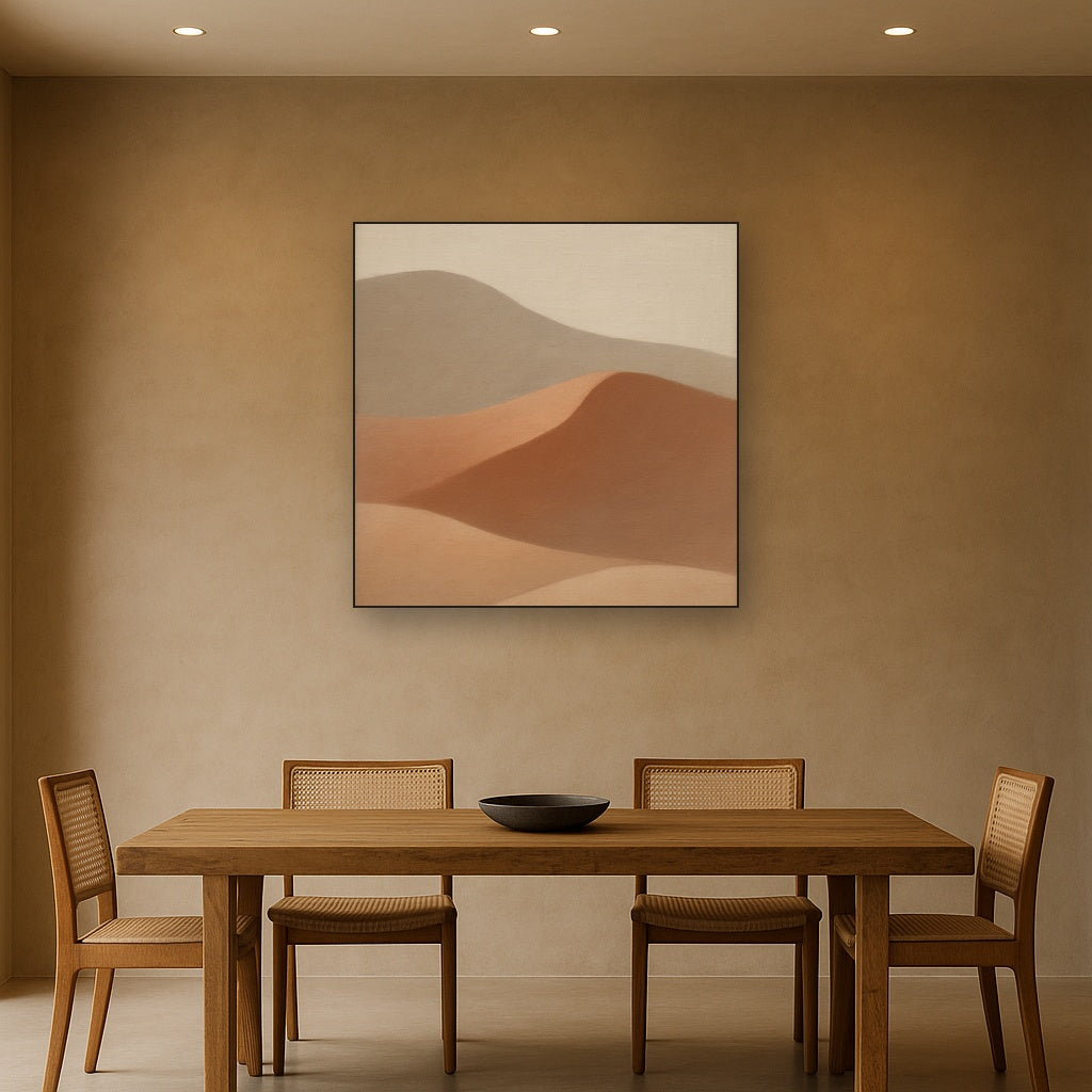 Muted Desert Dune Geometry No. 8 - Modern Fine Art Oil Painting - View 4