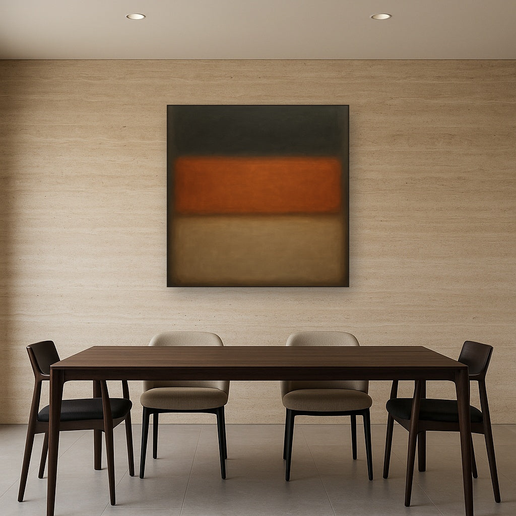 Charcoal Slate & Burnished Copper Horizon No. 20 Oil Painting - View 4