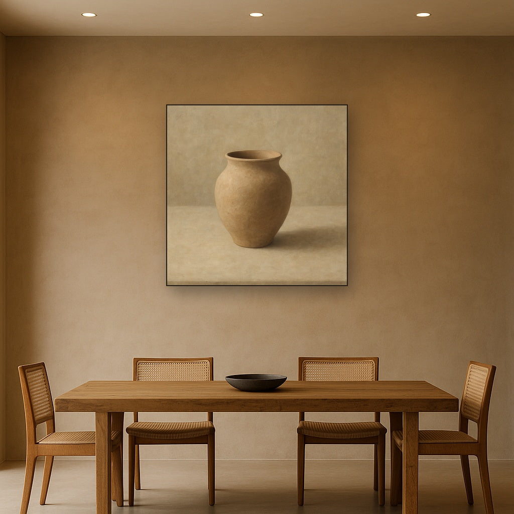 Organic Clay Vessel & Solitary Shadow No. 16 Oil Painting - View 4