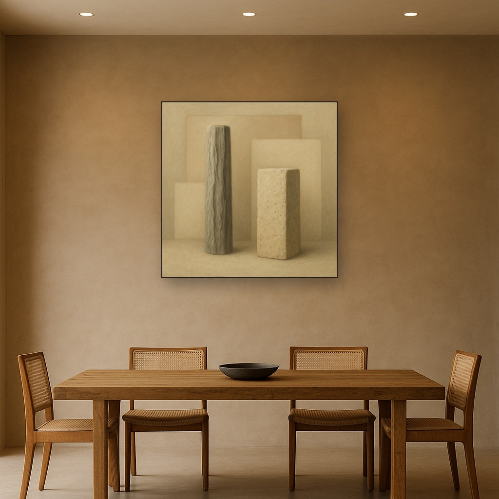 Driftwood Grey & Weathered Stone Monolith No. 20 Oil Painting - View 4