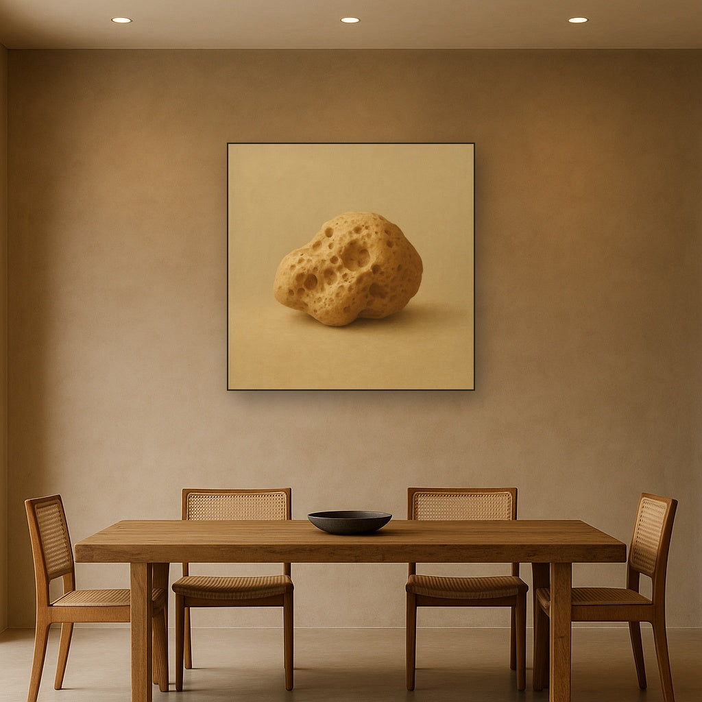 Zen Stone & Warm Grey Void No. 5 - Modern Fine Art Oil Painting - View 4