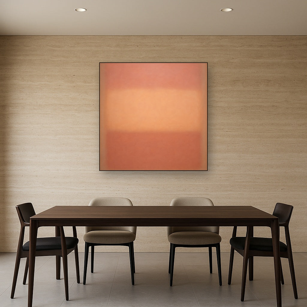 Blush Rose & Dusky Terracotta Ambient Glow No. 15 Oil Painting - View 4