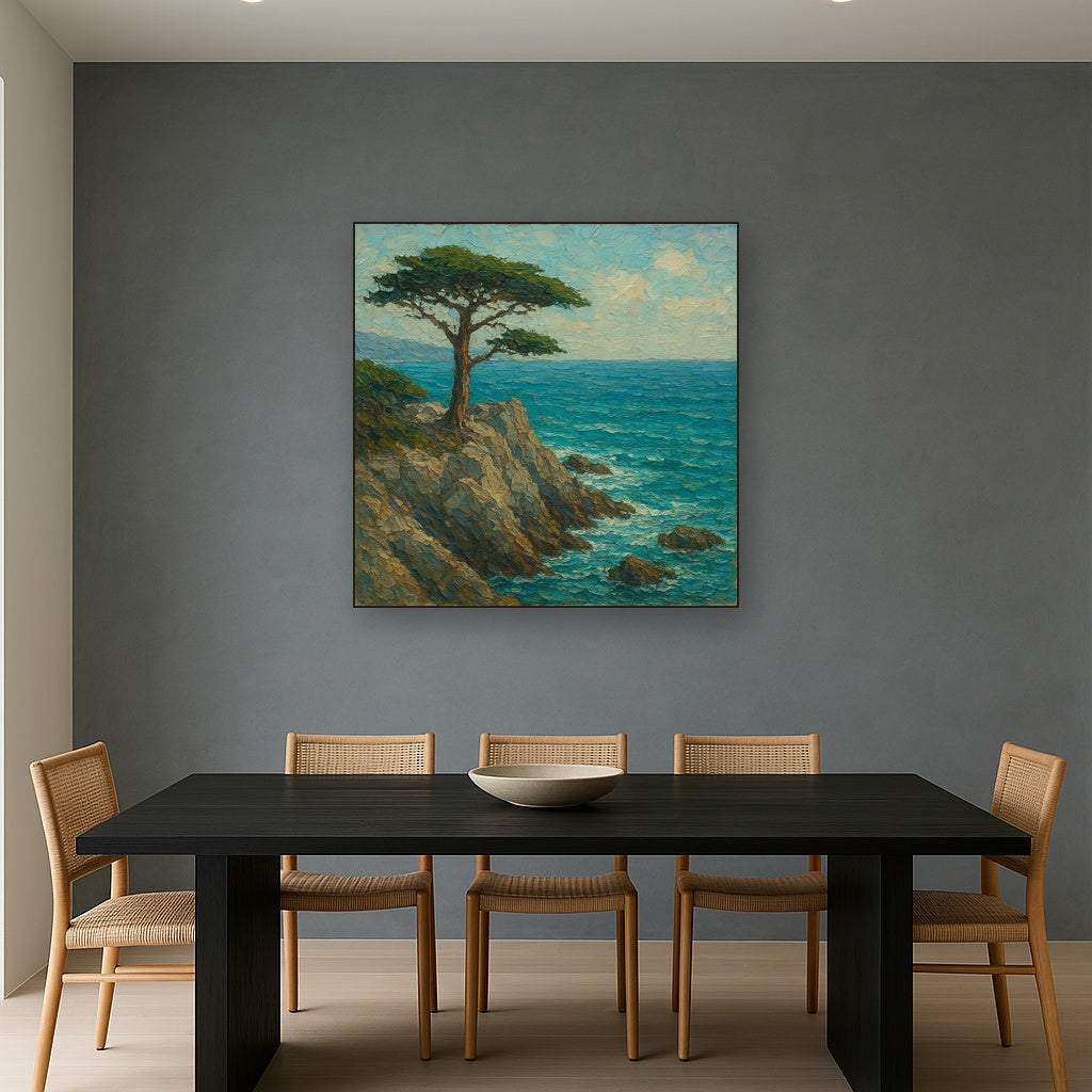 Carmel Coast Cypress Seascape Oil Painting - View 4