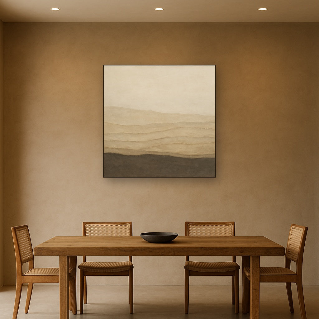 Raw Limestone Horizon & Washed Linen No. 30 Oil Painting - View 4