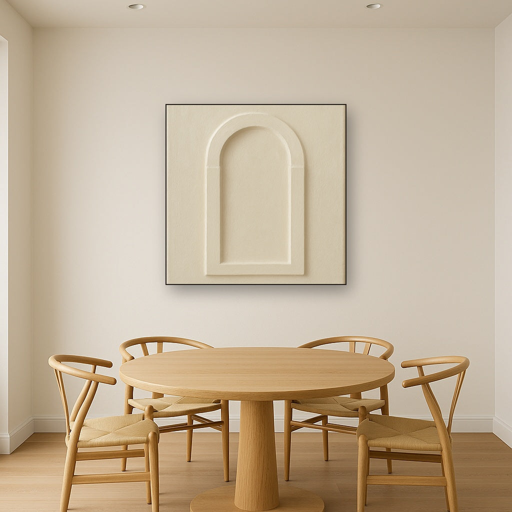 Textured Monolithic Plaster Arch No. 9 - Modern Fine Art Oil Painting - View 4