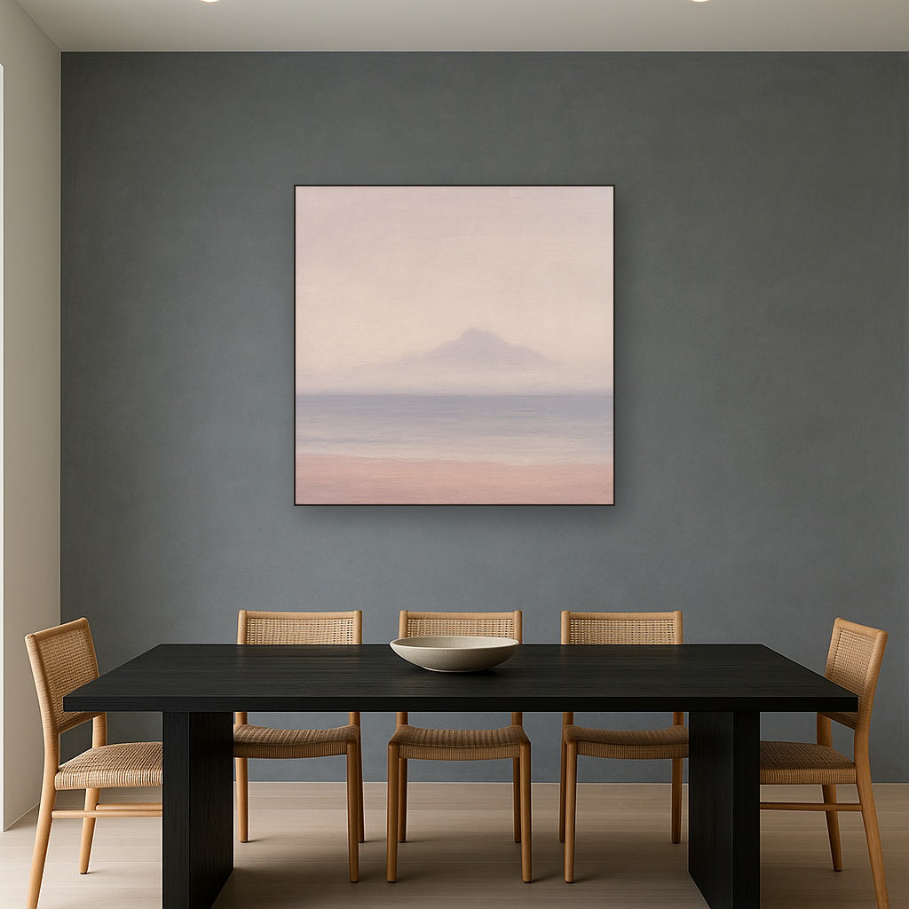 Misty Fjord & Low Clouds No. 7 - Modern Fine Art Oil Painting - View 4