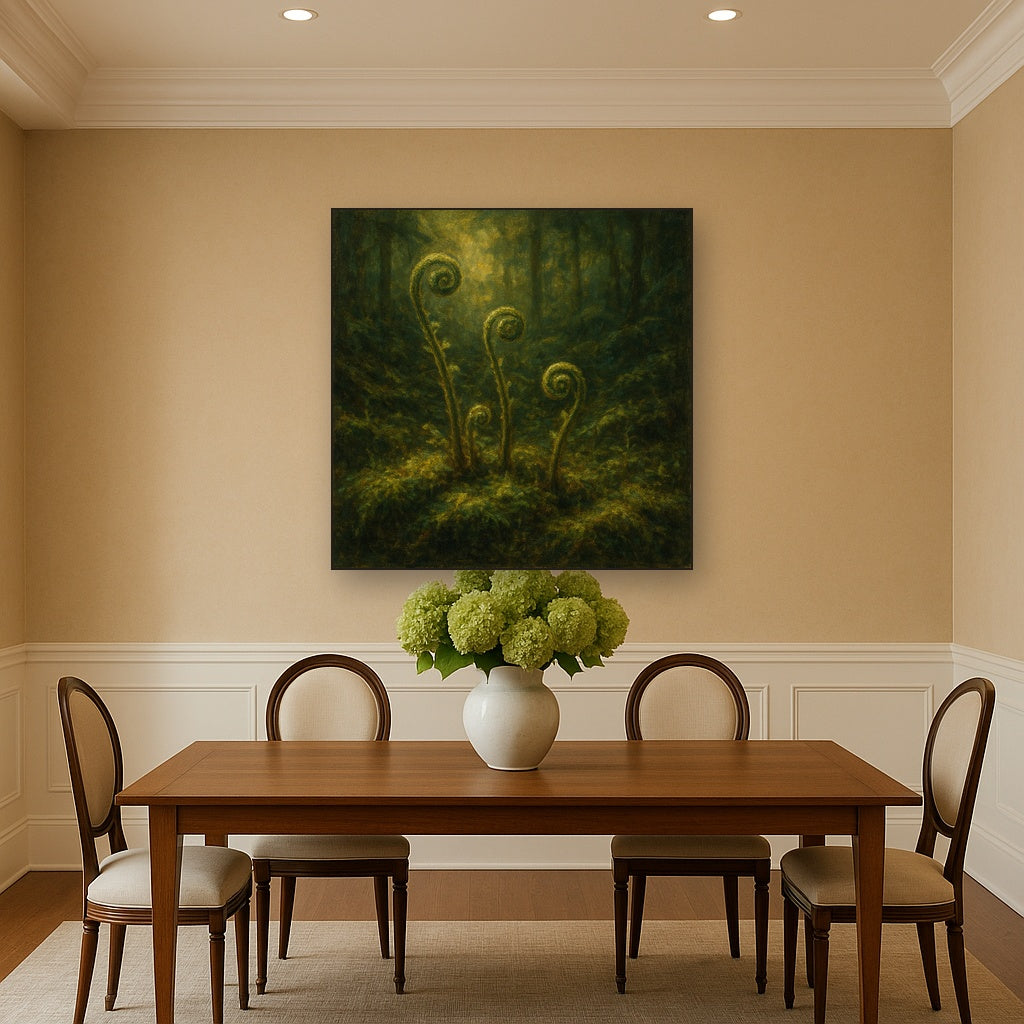 Forest Ferns & Mossy Woodland Herbarium No. 7 Fine Art Oil Painting - View 4