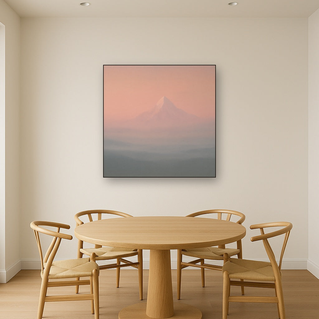 Pale Alpenglow over Distant Glacial Peak No. 5 Oil Painting - View 4