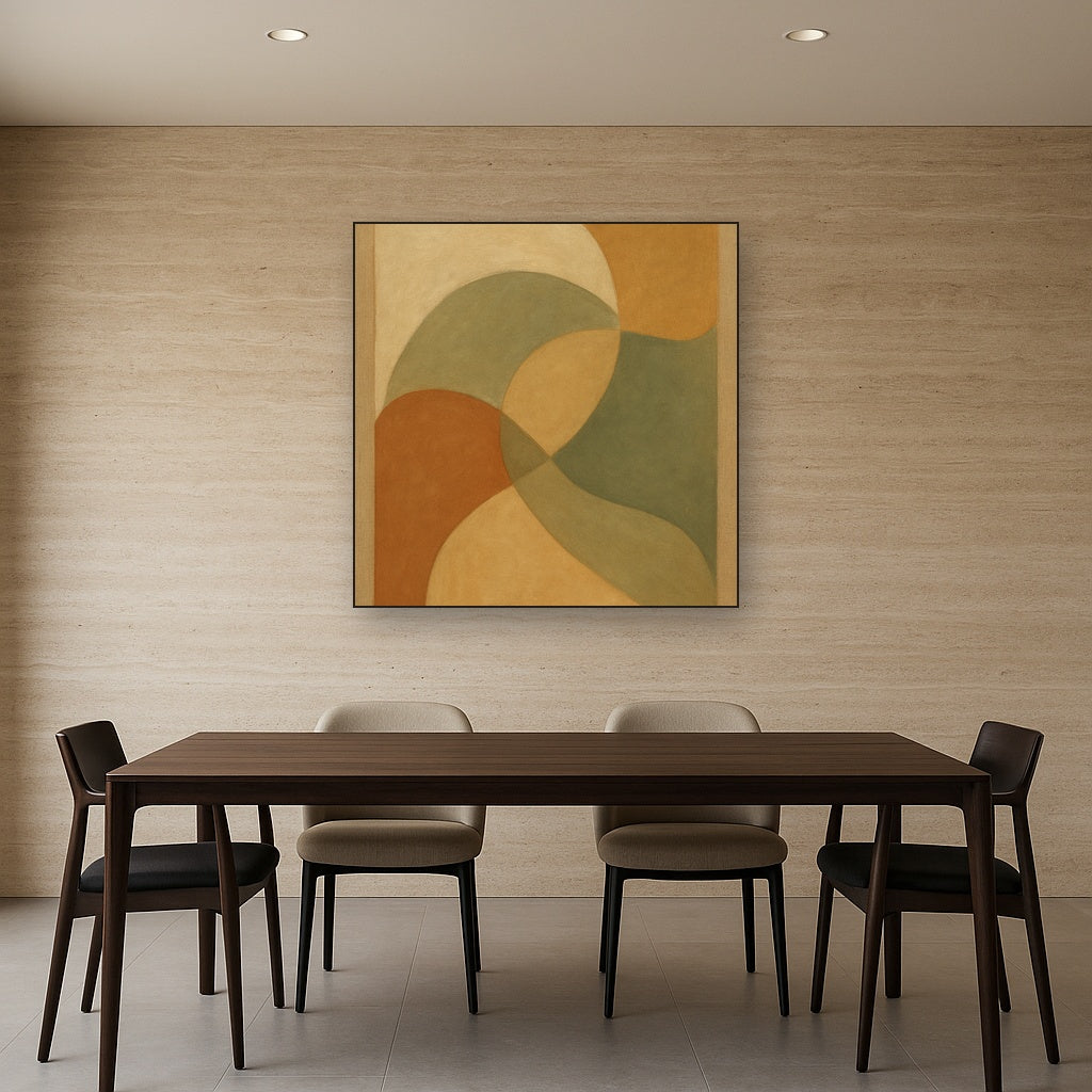 Organic Curved Shapes in Neutral Earth Pigments No. 6 Fine Art Oil Painting - View 4