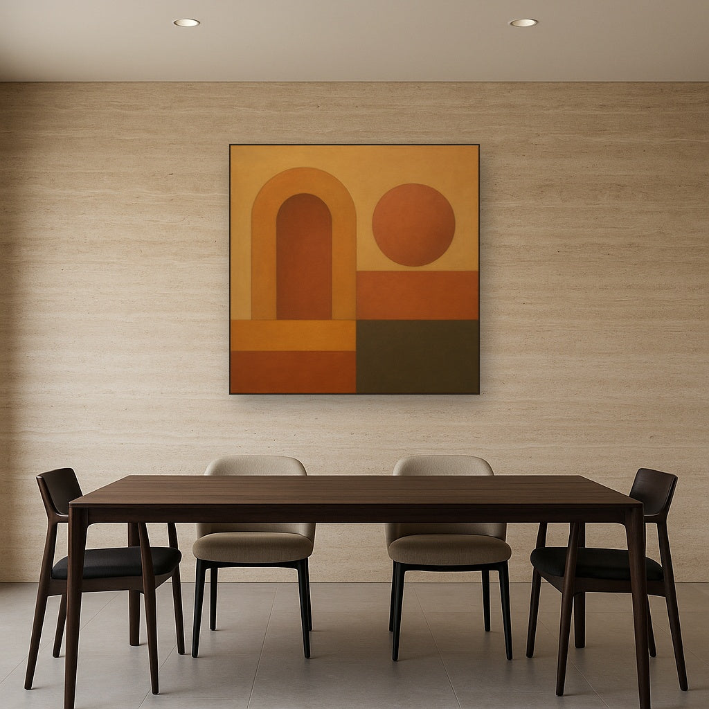 Arch & Circle Equilibrium in Warm Earth Tones No. 3 Oil Painting - View 4