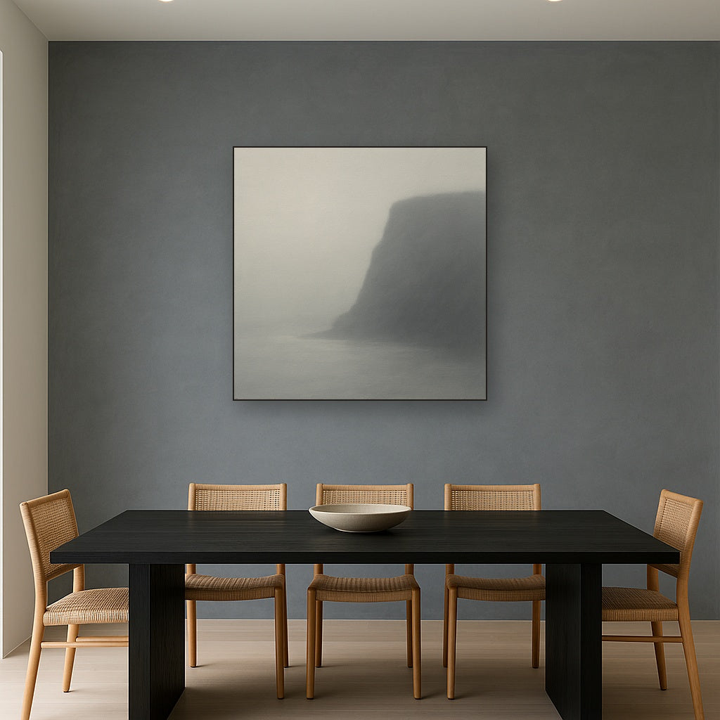 Solitary Headland in Fog No. 9 - Modern Fine Art Oil Painting - View 4