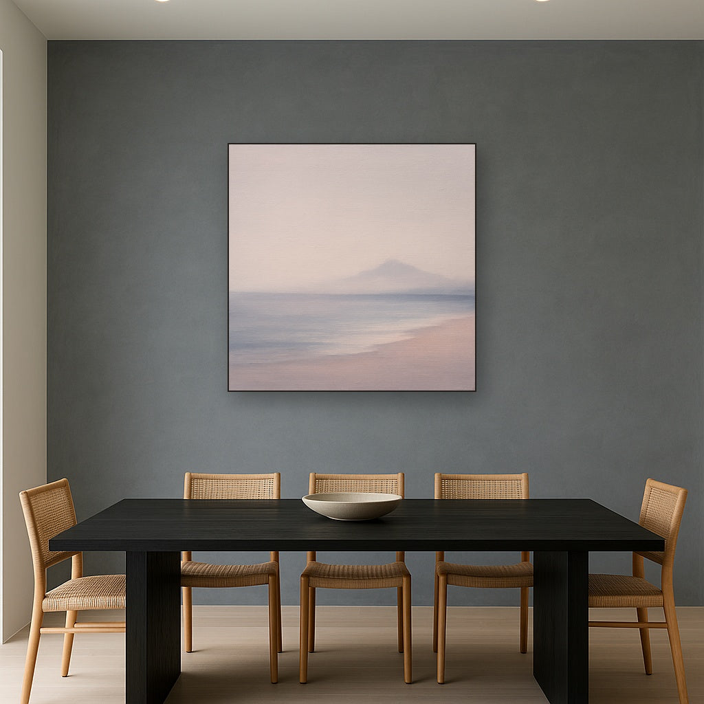 Misty Fjord & Low Clouds No. 7 - Modern Fine Art Oil Painting - View 4