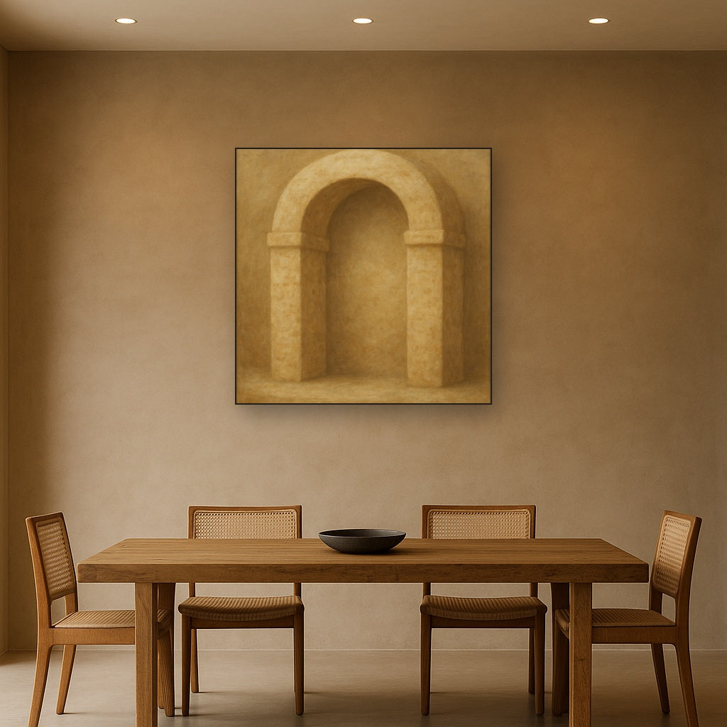 Travertine Stone Arch & Earth Tones No. 18 Oil Painting - View 4