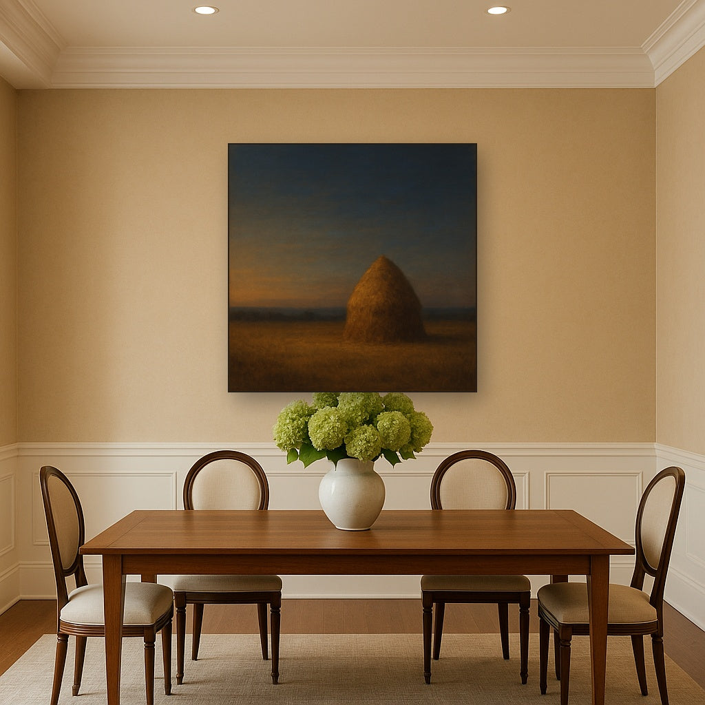 Dusk Horizon over Weathered Haystack No. 10 Oil Painting - View 4