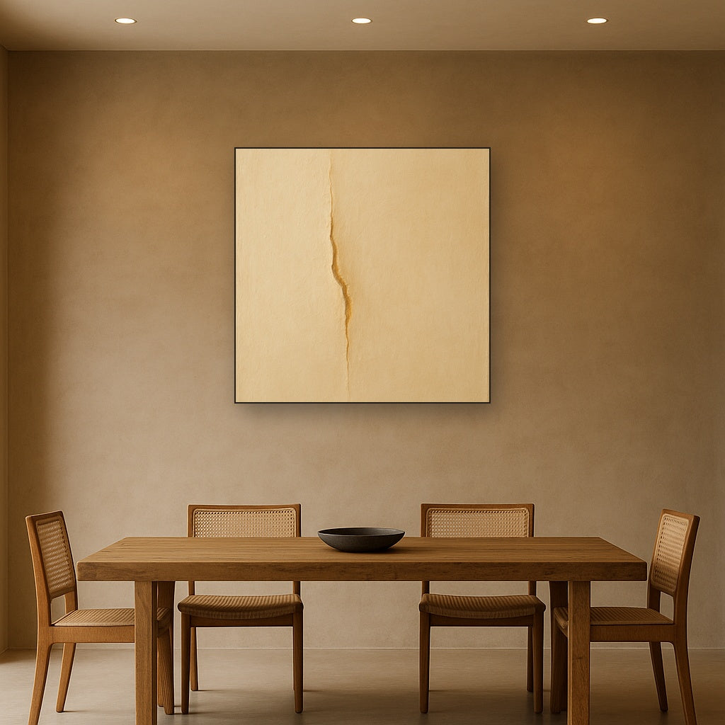 Tactile Stucco & Ochre Rift No. 9 - Modern Fine Art Oil Painting - View 4