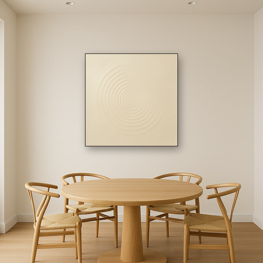 Radial Sunburst Plaster Ridge No. 5 - Modern Fine Art Oil Painting - View 4