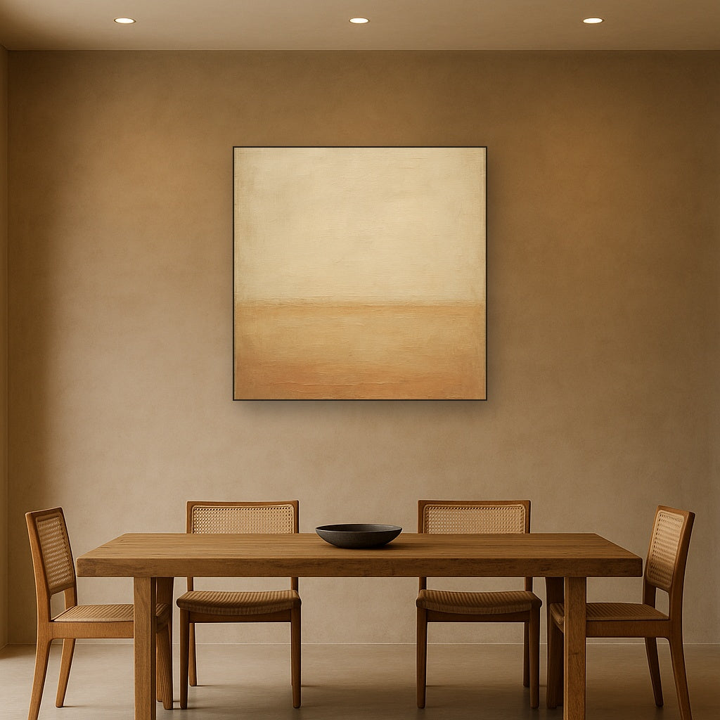 Earthy Raw Linen Texture Field No. 4 - Modern Fine Art Oil Painting - View 4