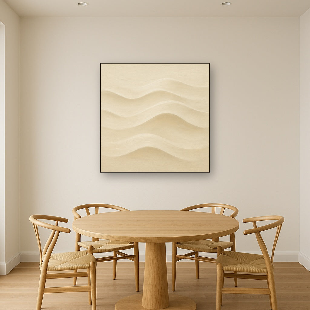 Monochrome Wave Relief No. 2 - Modern Fine Art Oil Painting - View 4